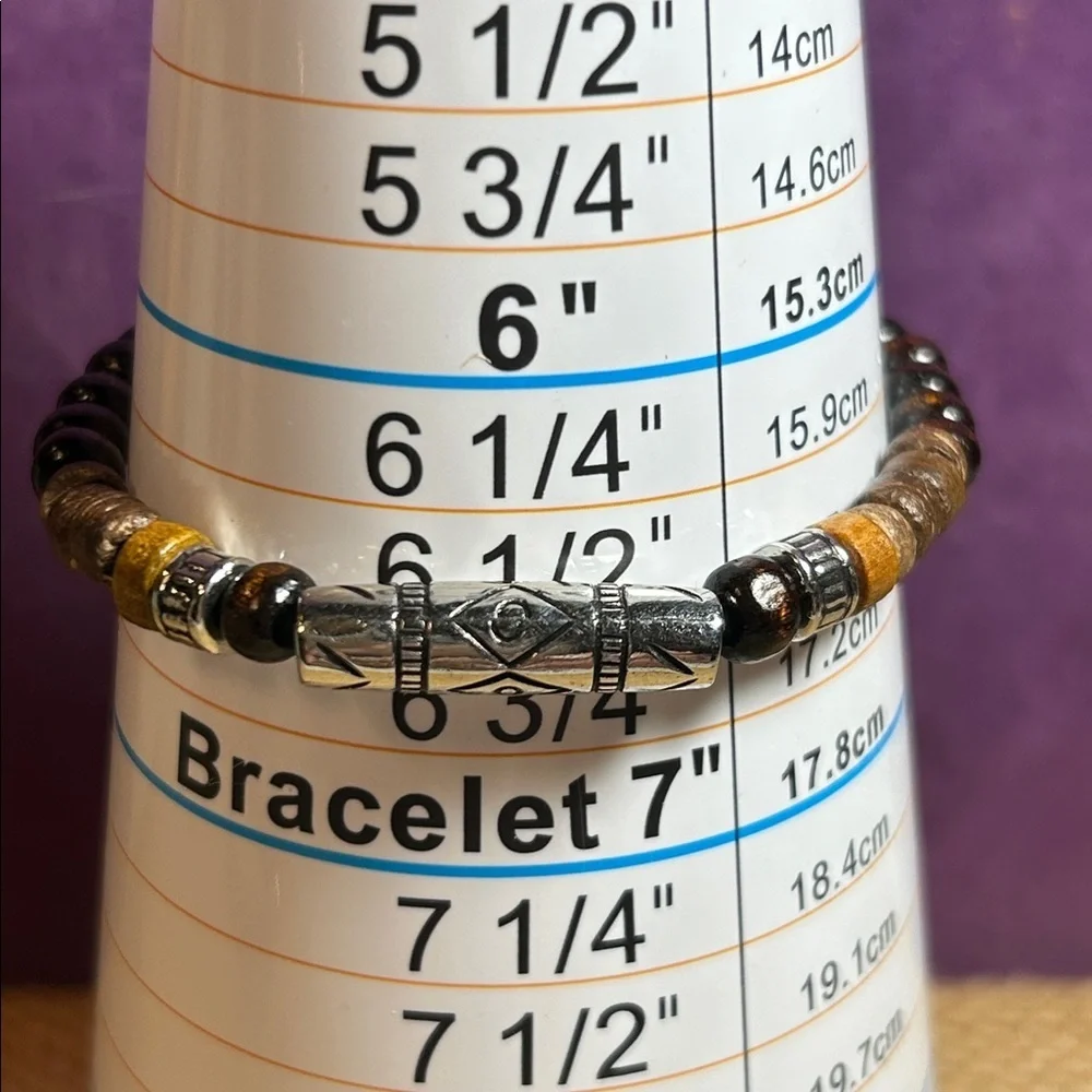 Chic Beaded & Braided Leather Bracelet with Beads & Flower Pendant Bundle (H)